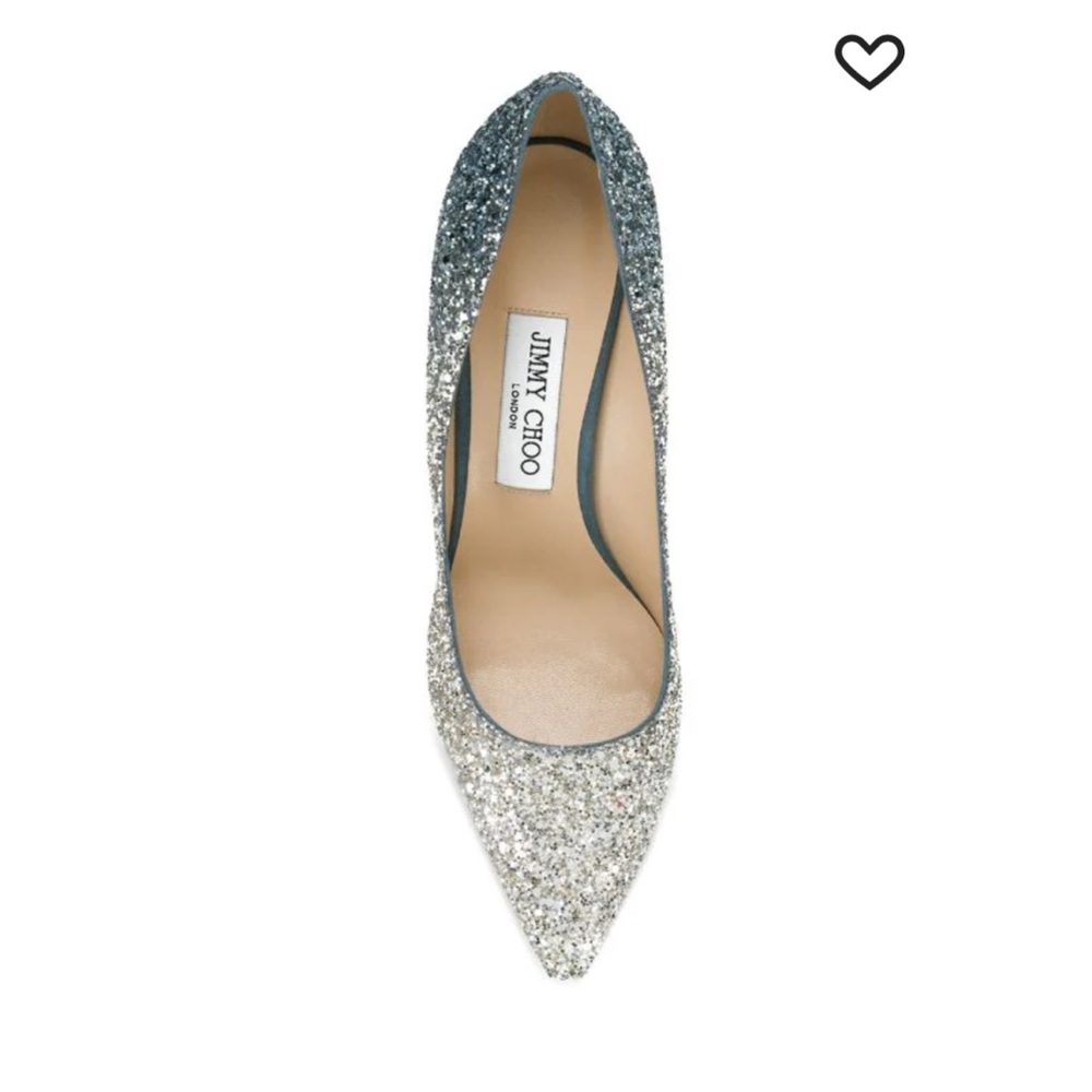 Jimmy Choo Romy 100 silver/ dust blue